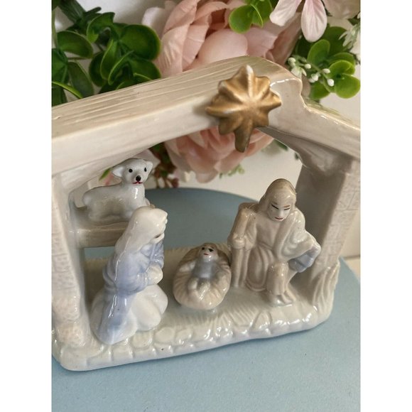 Vtg Ceramic Porcelain Nativity Jesus Mary Joseph - Picture 11 of 12
